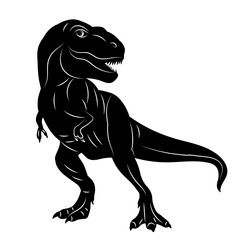 dinosaur rex black silhouette vector