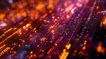 Naklejka premium An ultra-detailed close-up of a quantum chip, showing intricate circuits and glowing nanostructures, symbolizing advanced quantum computing technology. 