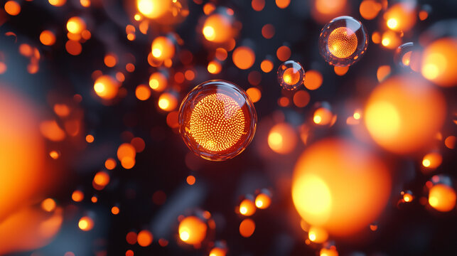 An artistic visualization of superposition, showing a particle existing in multiple states at once, represented by overlapping glowing orbs.
