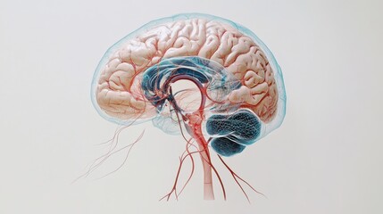 Wernicke's Area Diagram in Neuroscience Illustration