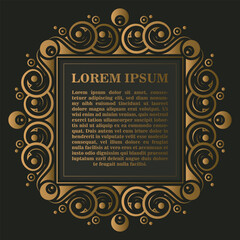Luxury gold dark calligraphy ornament frame line design