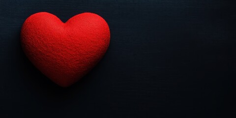 A bold red heart glows vibrantly against a sleek black backdrop, symbolizing love&acirc;s passion and depth on this special day of romance.