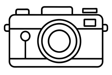 High-Resolution Camera Icon Vector with Lens and Shutter Mechanism - SVG Format