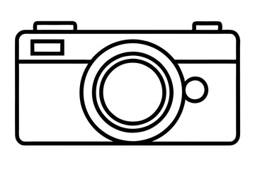 High-Resolution Camera Icon Vector with Lens and Shutter Mechanism - SVG Format
