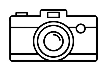 Vector Camera Icon with Lens and Shutter – Detailed Design