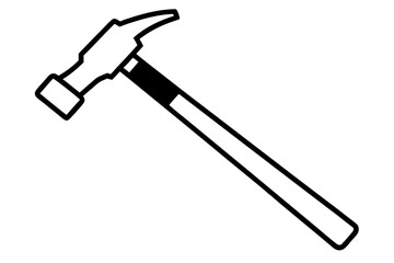 Detailed Hammer Icon Vector with Textured Wooden Handle – High-Quality Design