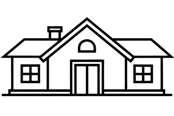 Detailed House Vector Icon with Architectural Features, Home Design Illustration