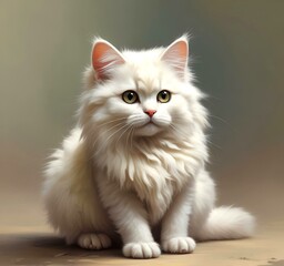 Obraz premium Illustration of fluffy cat.