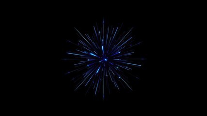 Blue star burst animation on a dark background, star, motion, burst