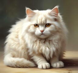 Illustration of fluffy cat.