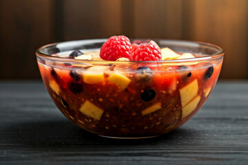 A bowl of colorful and nutritious fruit salad, perfect for a healthy breakfast or snack