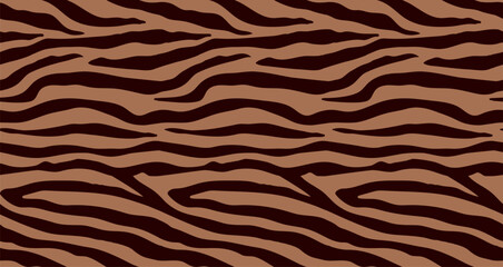 Seampless pattern with horizontal stripes in Mocha Mousse colors. Animal zebra print for  fabric and textile design