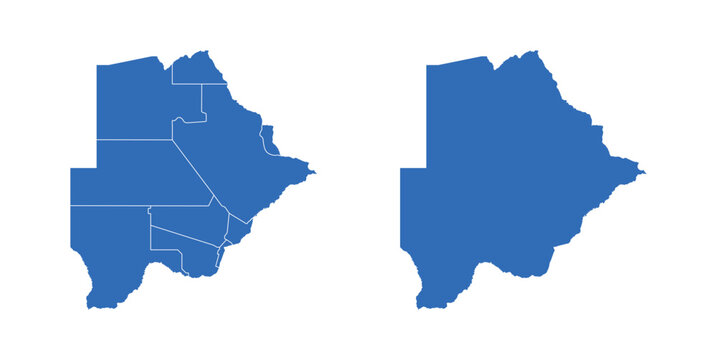 Botswana Map vector icon. Minimalistic Colorful Map of Botswana.