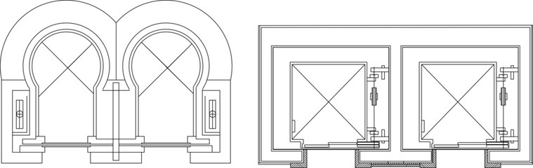 vector illustration design of typical floor plan of passenger elevator in multi-storey building © ibu