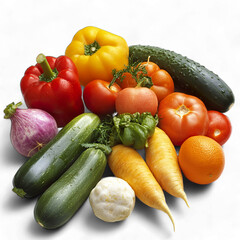 vegetables on a white background on transparent background png