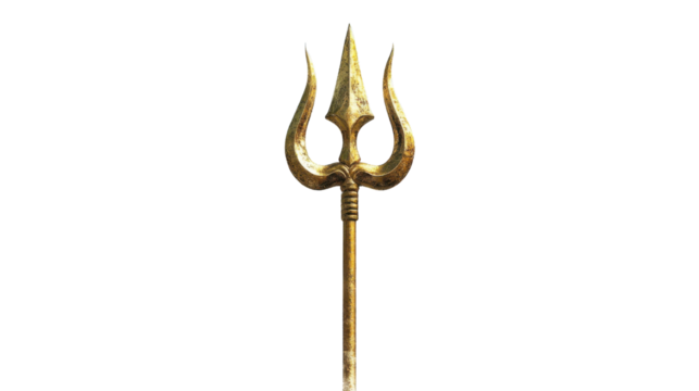 God Shiva hindu trident isolated on white background 