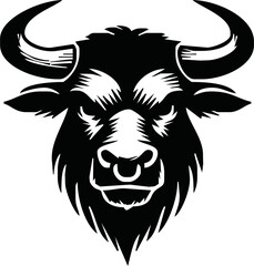 Silhouette Bull Head Icon Vector. Bull head icon isolated on white background.