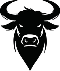 Silhouette Bull Head Icon Vector. Bull head icon isolated on white background.