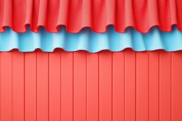 A romantic scene unfolds with soft hues of red and blue, draping elegantly, setting the perfect backdrop for love on Valentine's Day.