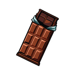 vector-illustration-of-a-bar-of-dark-chocolate-par.eps