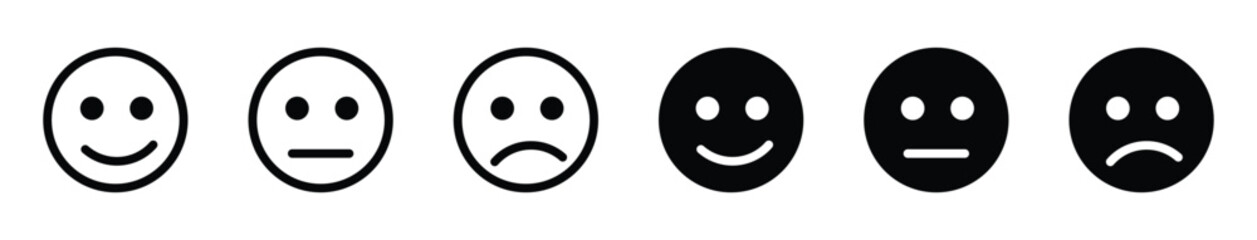 Smiley flat vector icon designs set