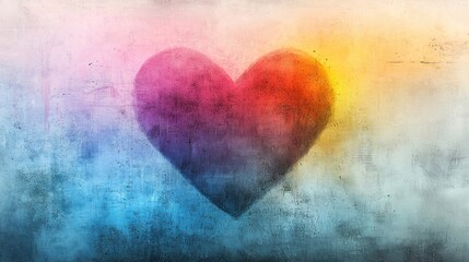 Colorful Heart on Textured Background: A Vibrant Symbol of Love and Passion