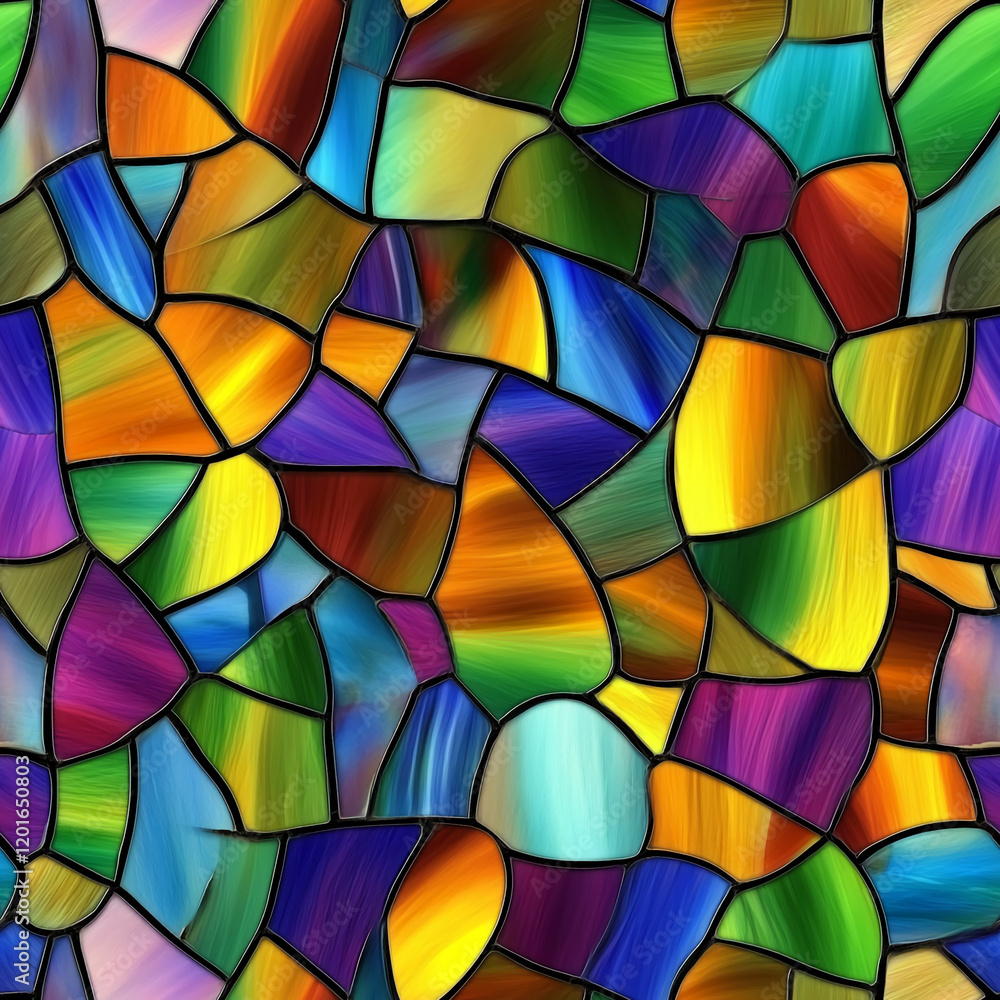 Aufkleber multicolor stained glass texture with abstract pattern design