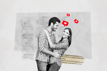 Composite trend artwork 3D sketch image photo collage of valentine day love date feeling like...