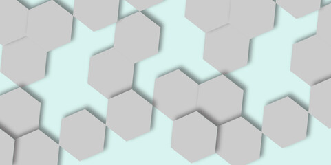 Abstract 3d  white and grey hexagon pattern texture honeycomb Geometric concept movement illustration rendering graphic design use for banner, wallpaper, vector illustration.