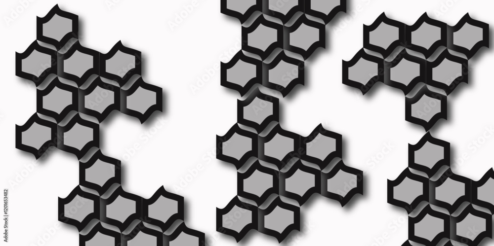 Poster abstract modern hexagonal technology design geometric texture pattern black honeycomb metal hexagon 