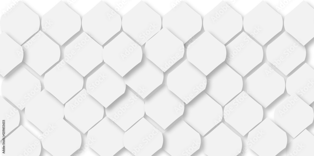 Poster abstract 3d white and grey diamond modern design hexagonal geometric texture pattern mosaic metal he