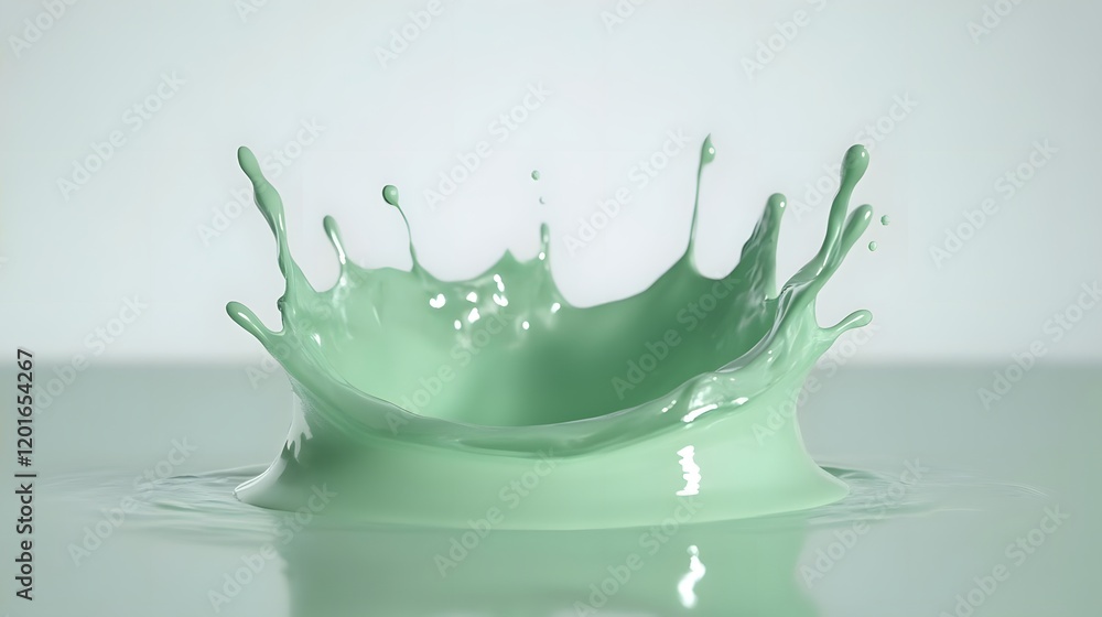 Poster a splash of mint-colored liquid creates a dynamic and artistic visual effect.