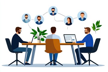 Colleagues using digital tools for task delegation and project management