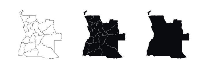 
Angola Map vector icon. Map of Angola various styles.