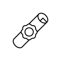 Diploma scroll outline icons, minimalist vector illustration ,simple transparent graphic element .Isolated on white background