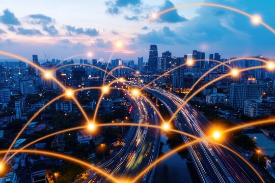 High technology communication towers exemplifying advanced telecommunication systems and seamless 5G connectivity