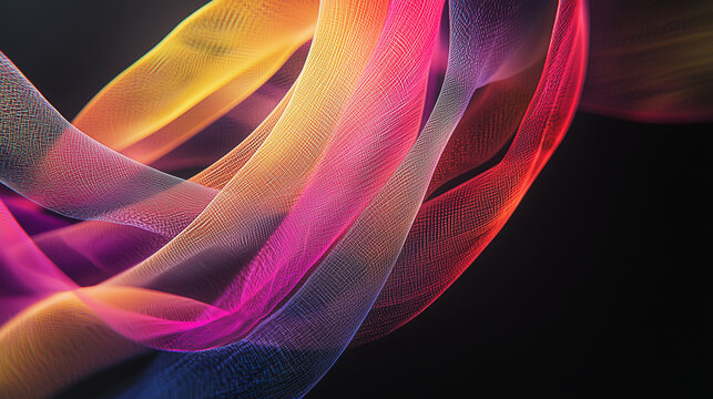 Abstract background of colorful parabolas