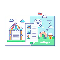 theme park brochure icon, theme park brochure vector illustration-simple illustration of theme park brochure, perfect for theme park brochure logos and themed design 