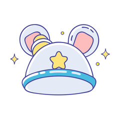 theme park mascot hat icon, theme park mascot hat vector illustration-simple illustration of theme park mascot hat, perfect for theme park mascot hat logos and themed design 