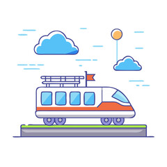 theme park monorail icon, theme park monorail vector illustration-simple illustration of theme park monorail, perfect for theme park monorail logos and themed design 