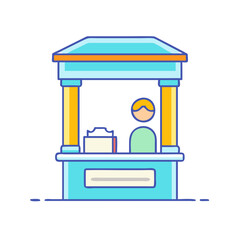 ticket booth icon, ticket booth vector illustration-simple illustration of ticket booth, perfect for ticket booth logos and themed design 