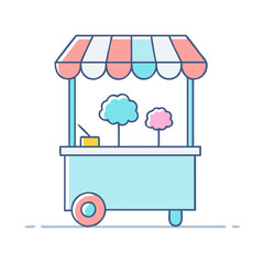 cotton candy stand icon, cotton candy stand vector illustration-simple illustration of cotton candy stand, perfect for cotton candy stand logos and themed design 