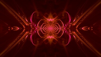 symmetrisches energievoll rot leuchtendes Muster, modern, abstrakt, Technologie, Wissenschaft, Veränderung