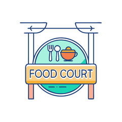 food court sign icon, food court sign vector illustration-simple illustration of food court sign, perfect for food court sign logos and themed design 