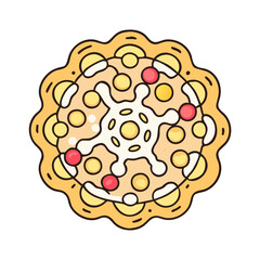 funnel cake icon, funnel cake vector illustration-simple illustration of funnel cake, perfect for funnel cake logos and themed design 