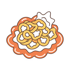 funnel cake icon, funnel cake vector illustration-simple illustration of funnel cake, perfect for funnel cake logos and themed design 