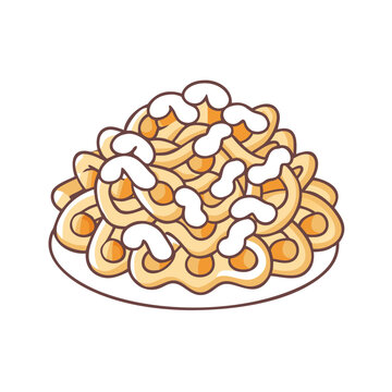 funnel cake icon, funnel cake vector illustration-simple illustration of funnel cake, perfect for funnel cake logos and themed design 