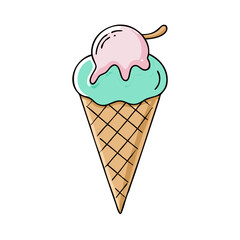 ice cream cone icon, ice cream cone vector illustration-simple illustration of ice cream cone, perfect for ice cream cone logos and themed design 