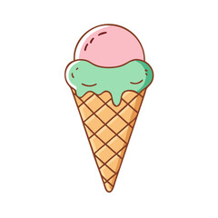ice cream cone icon, ice cream cone vector illustration-simple illustration of ice cream cone, perfect for ice cream cone logos and themed design 