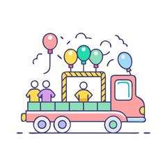 Fototapeta premium parade float icon, parade float vector illustration-simple illustration of parade float, perfect for parade float logos and themed design 